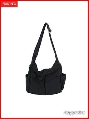Canvas Crossbody Bag Large Messenger Shoulder Bag Adjustable Strap